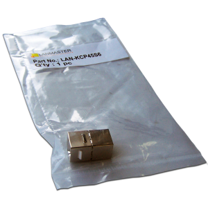 RJ-45 socket coupler, shielded, category 6, Keystone form-factor